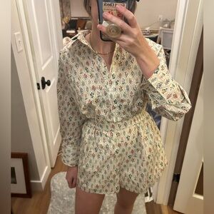 Tuckernuck Cream Floral Trellis Playsuit- Sz S